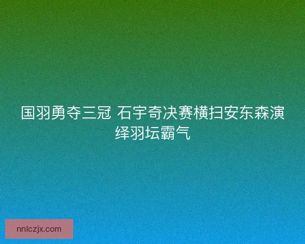 国羽勇夺三冠 石宇奇决赛横扫安东森演绎羽坛霸气