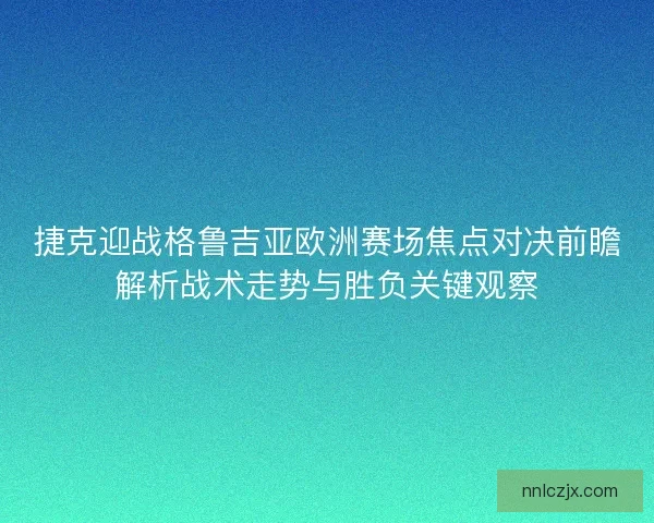 捷克迎战格鲁吉亚欧洲赛场焦点对决前瞻解析战术走势与胜负关键观察